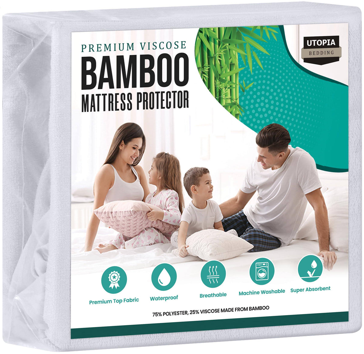 Utopia Bedding Waterproof Bamboo Viscose Mattress Protector Twin size, Mattress Cover, Breathable - Product image 1