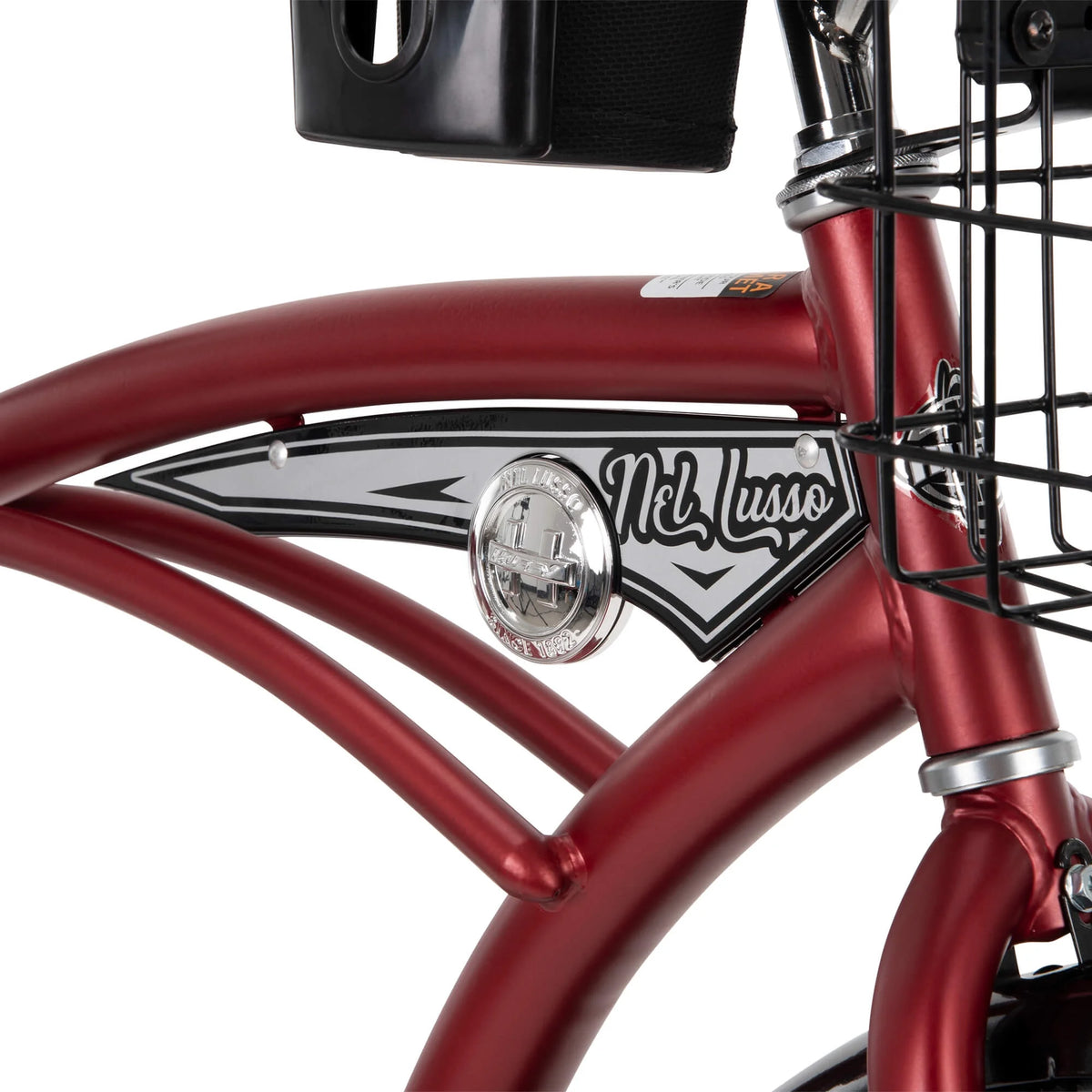 26" Huffy Nel Lusso Beach Cruiser Bike, Basket, Cargo Rack, Red, Ages 12+ - Product image 12