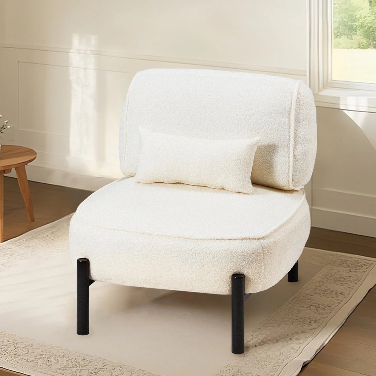AECOJOY Mid Century Modern Accent Chair, Extra Large Teddy Upholstered Lounge Chair with Pillow - Product image 9