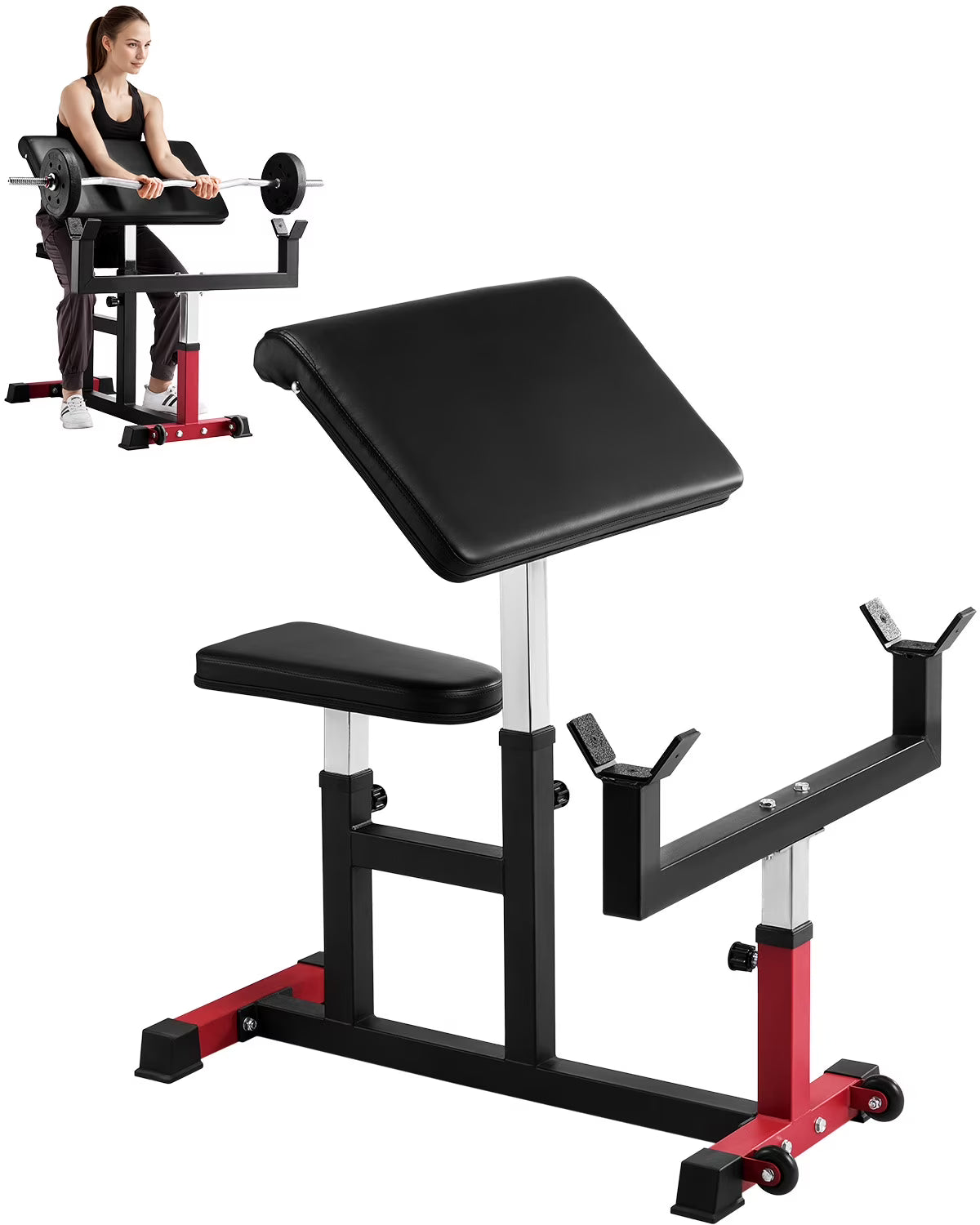 VEVOR Preacher Curl Bench, Strength Training Biceps Machine, Max Load 440 lb Home Gym Equipment - Product image 1