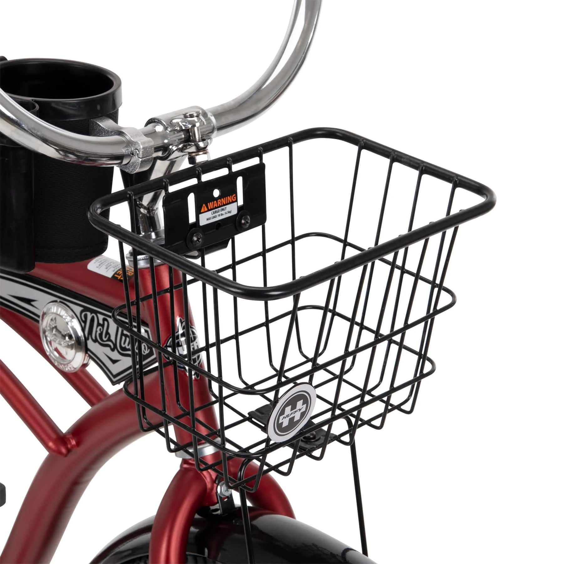26" Huffy Nel Lusso Beach Cruiser Bike, Basket, Cargo Rack, Red, Ages 12+ - Product image 6