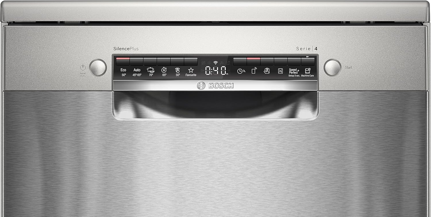 SMS4EMI01E - Series 4 - Freestanding dishwasher - 60 cm - 14 place settings - Silence Plus 42 dB - Stainless steel -