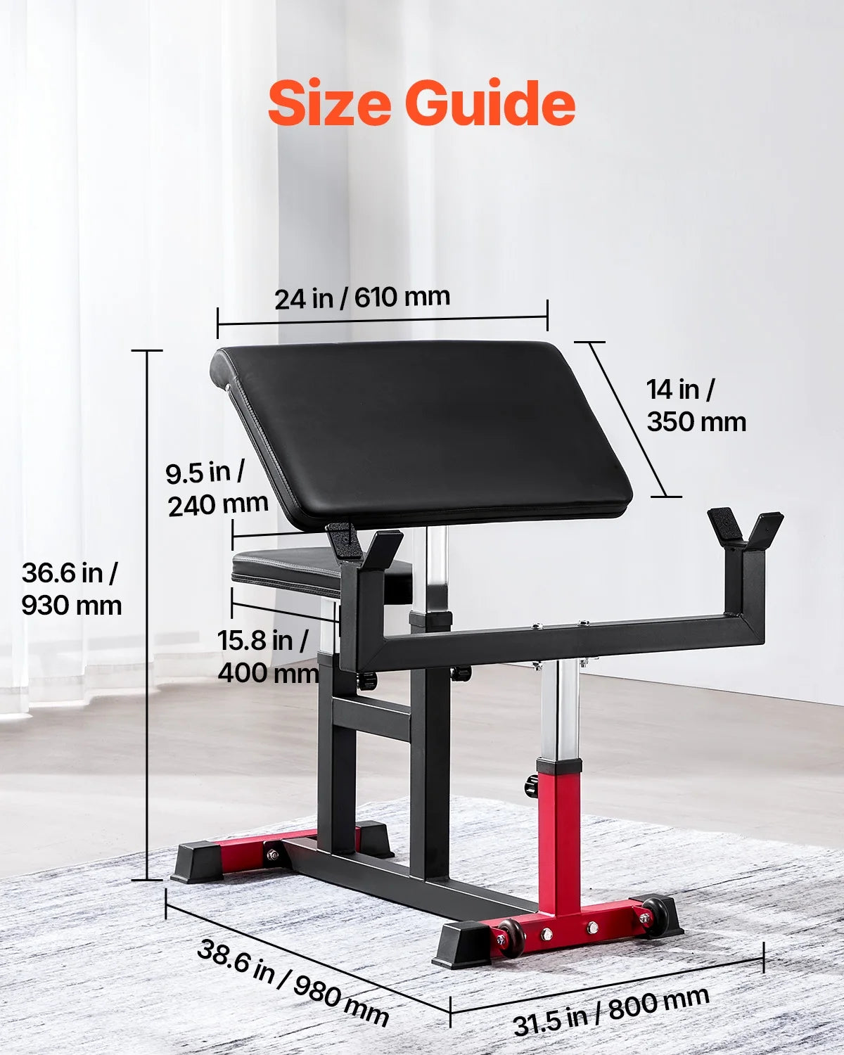 VEVOR Preacher Curl Bench, Strength Training Biceps Machine, Max Load 440 lb Home Gym Equipment - Product image 2