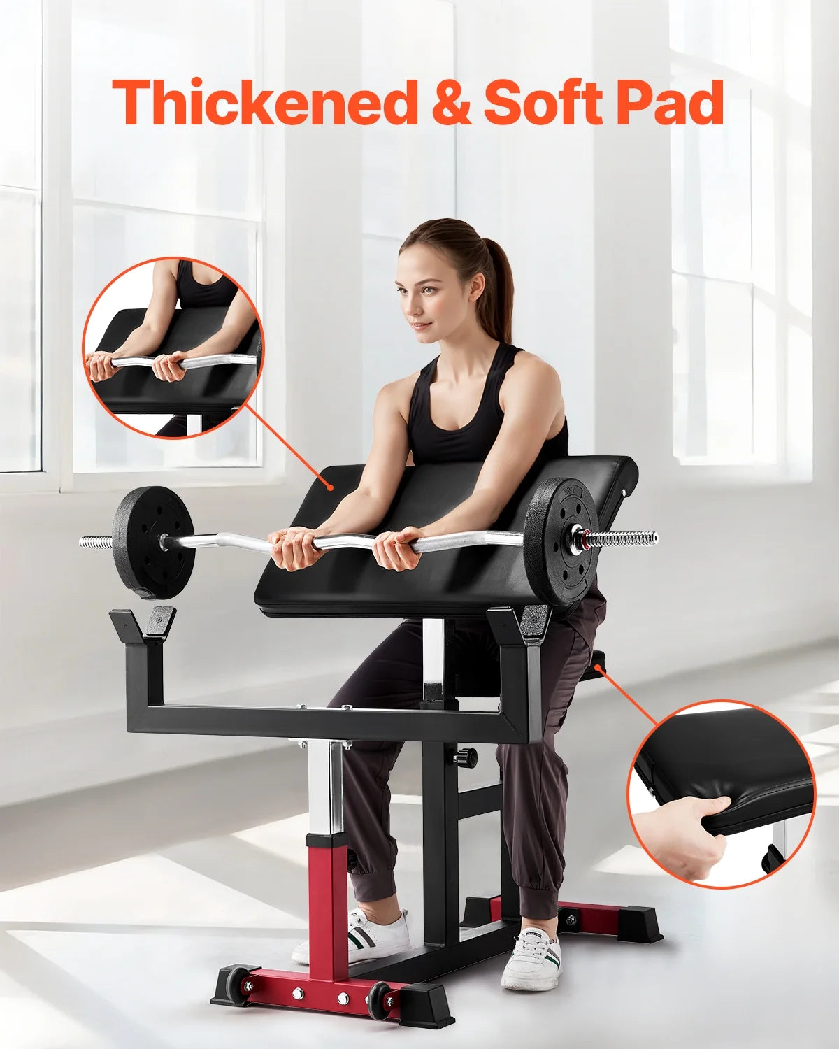 VEVOR Preacher Curl Bench, Strength Training Biceps Machine, Max Load 440 lb Home Gym Equipment - Product image 5