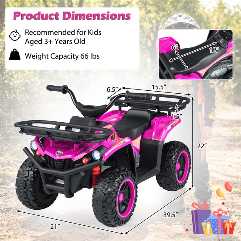 24V Kids ATV Ride On Quad, Electric 4 Wheeler Toy with 5Mph Max Speed, LED Headlights, Music - Product image 19