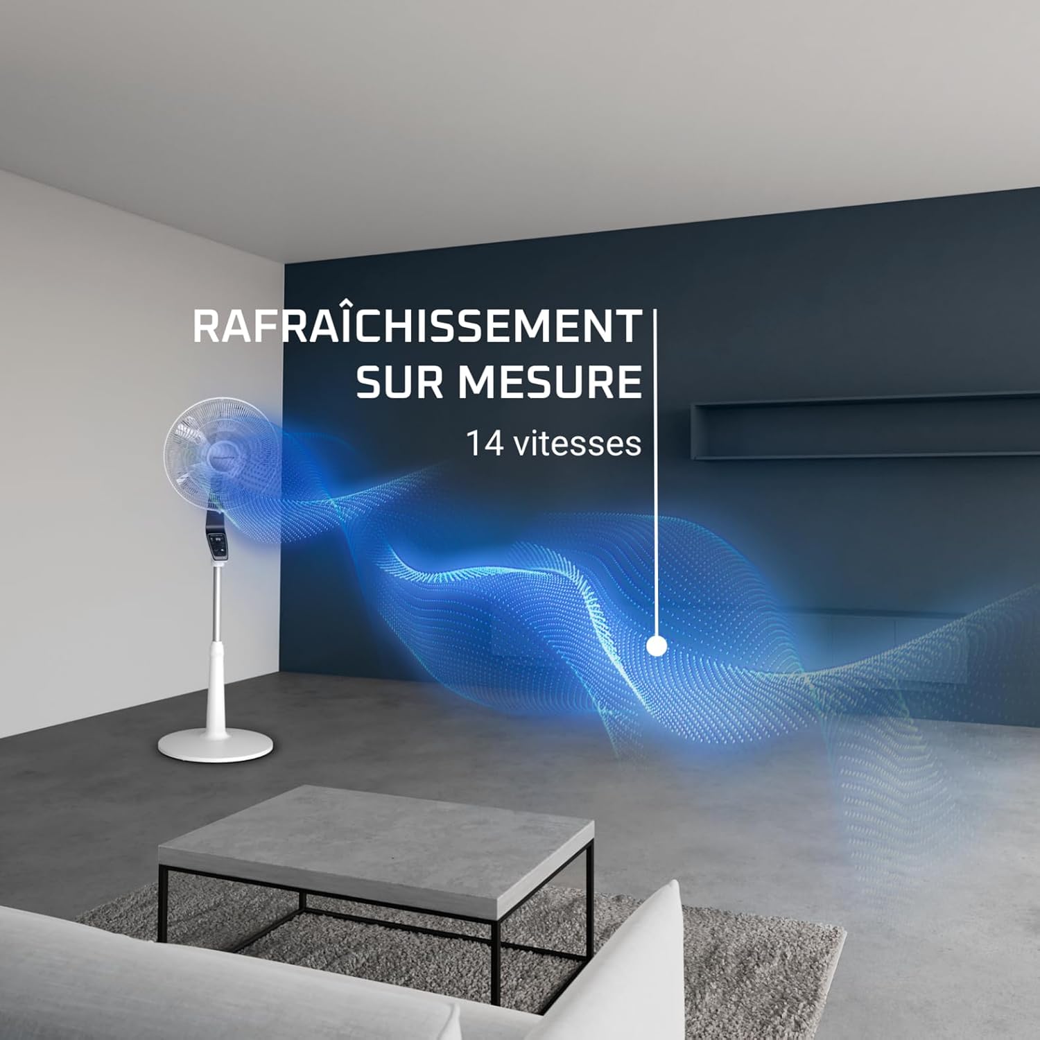 Rowenta Turbo Silence Extreme Pedestal Fan, Powerful, Quiet, Energy Efficient, Design, 12h Timer, Remote Control VU5690F0