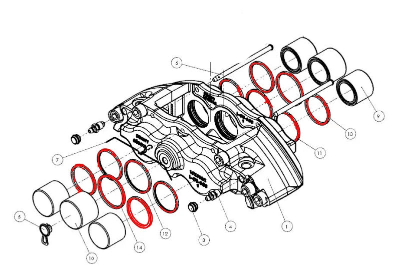 Alcon Sprinter CIR15 41/45/41 Front Caliper Rebuild Kit