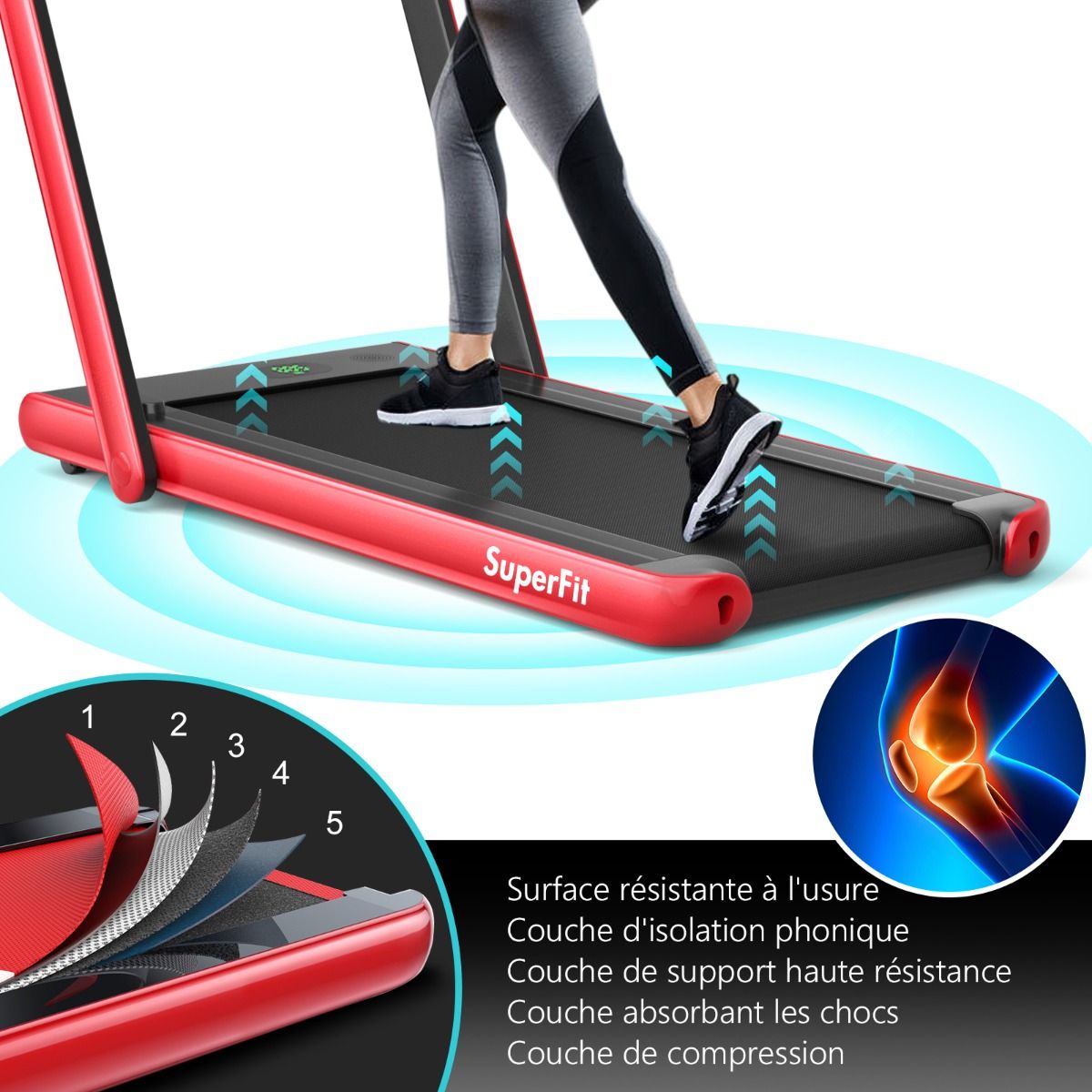 2 in 1 Foldable Electric Treadmill 1 to 12 Km/H with Bluetooth Speaker Remote Control 0.75HP Motor Green/White/Black/Red/Gold/Black and Silver/Blue -