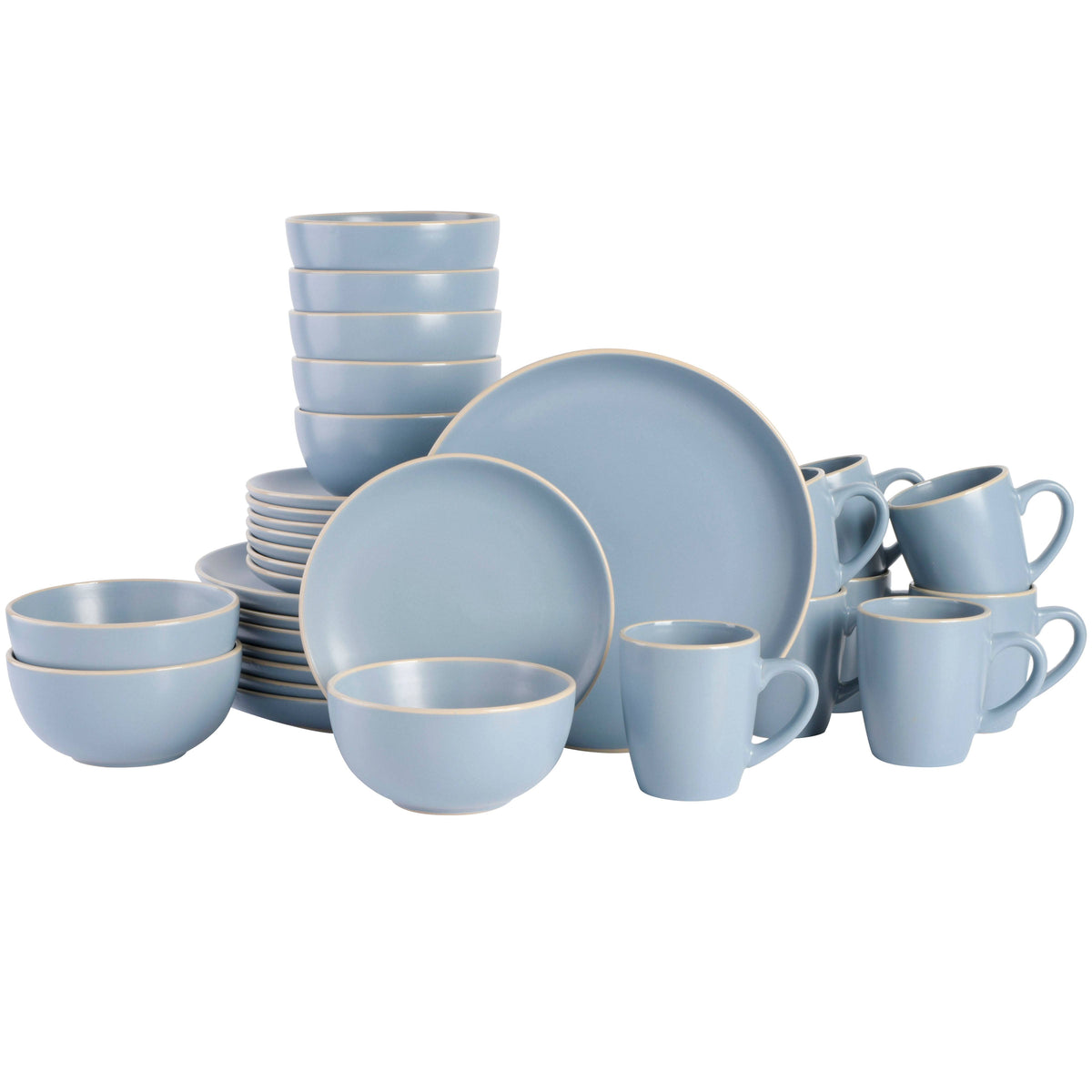 Gibson Home Rockaway 32-Piece Dinnerware Set Blue - Product image 1