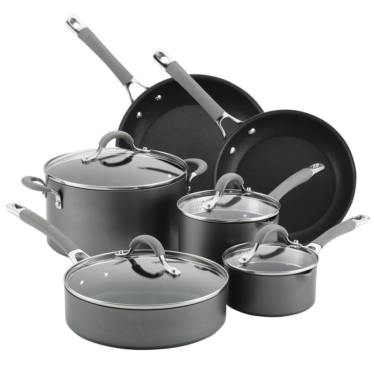 Circulon Elementum Hard - Anodized Nonstick Cookware Set, 10 - Piece, Gray - Product image 1