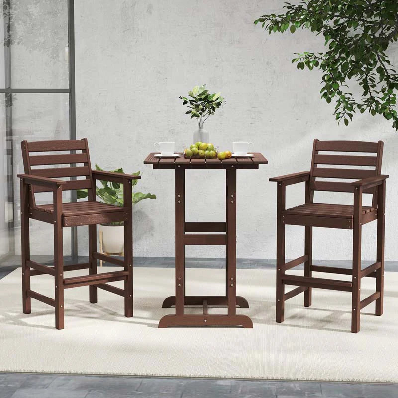 Adirondack Bar Chairs Set of 2/4, 29" HDPE Bar Height Outdoor Stools w/ Backrest & Footrest - Product image 30