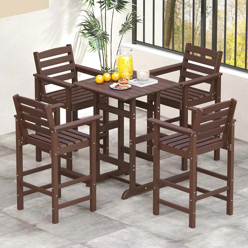 Adirondack Bar Chairs Set of 2/4, 29" HDPE Bar Height Outdoor Stools w/ Backrest & Footrest - Product image 36