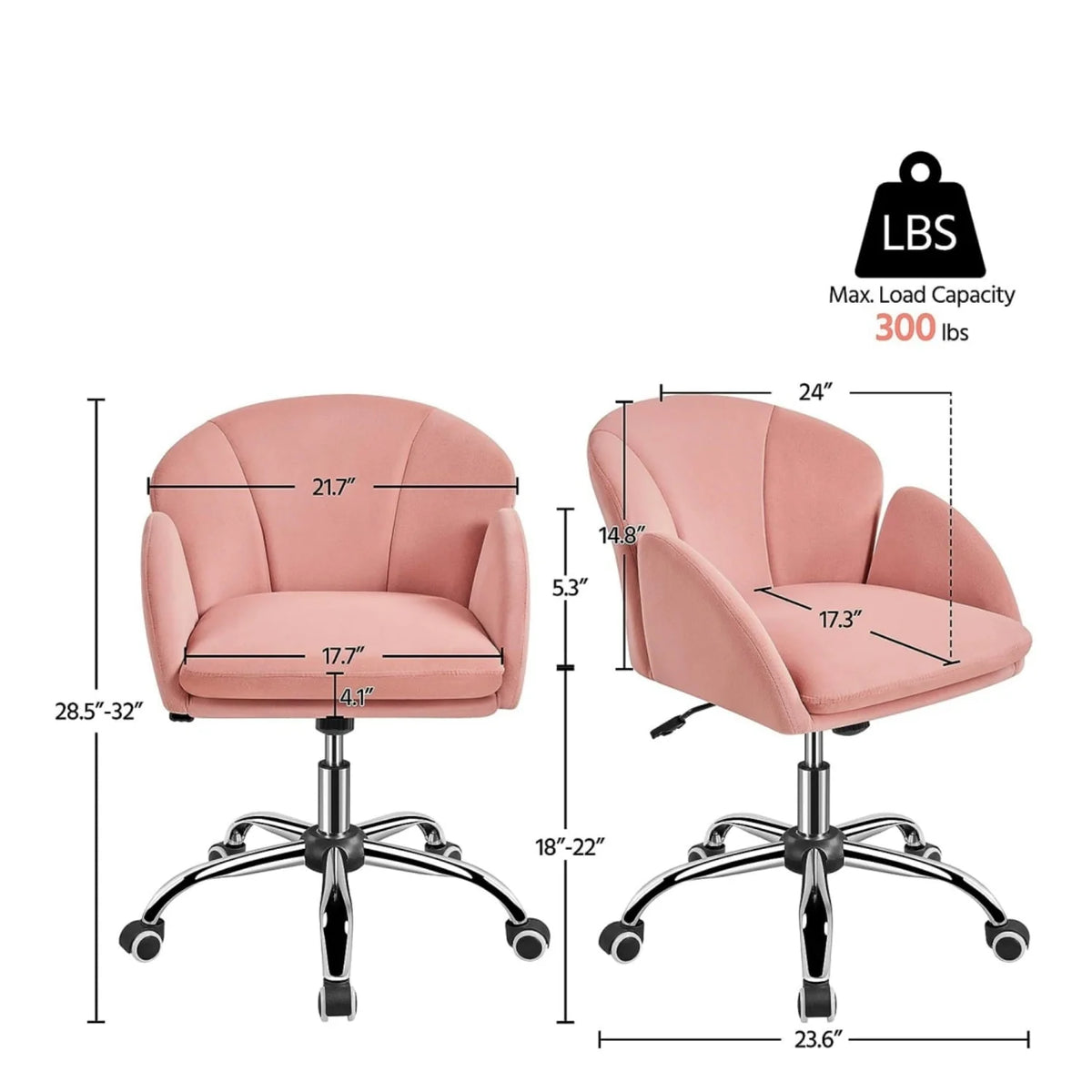 Velvet Desk Chair for Home Office, Makeup Vanity Chair with Armrests for Bedroom Modern - Product image 3