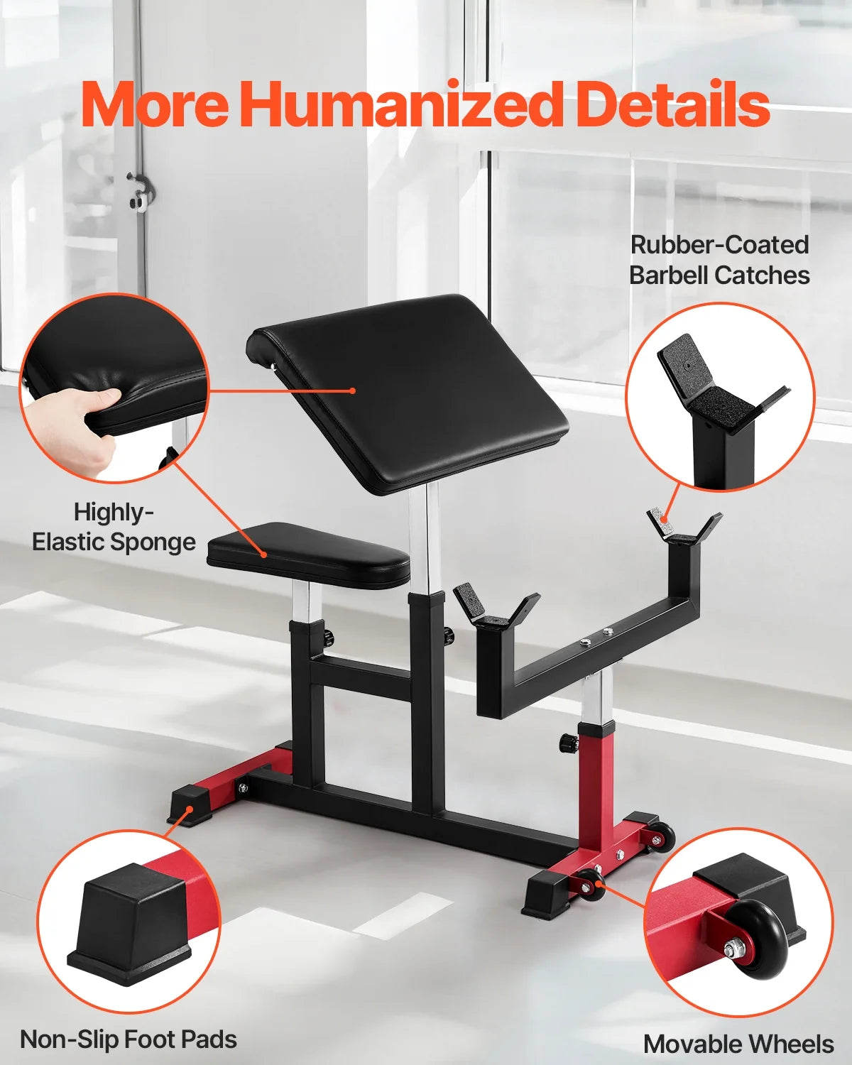 VEVOR Preacher Curl Bench, Strength Training Biceps Machine, Max Load 440 lb Home Gym Equipment - Product image 7
