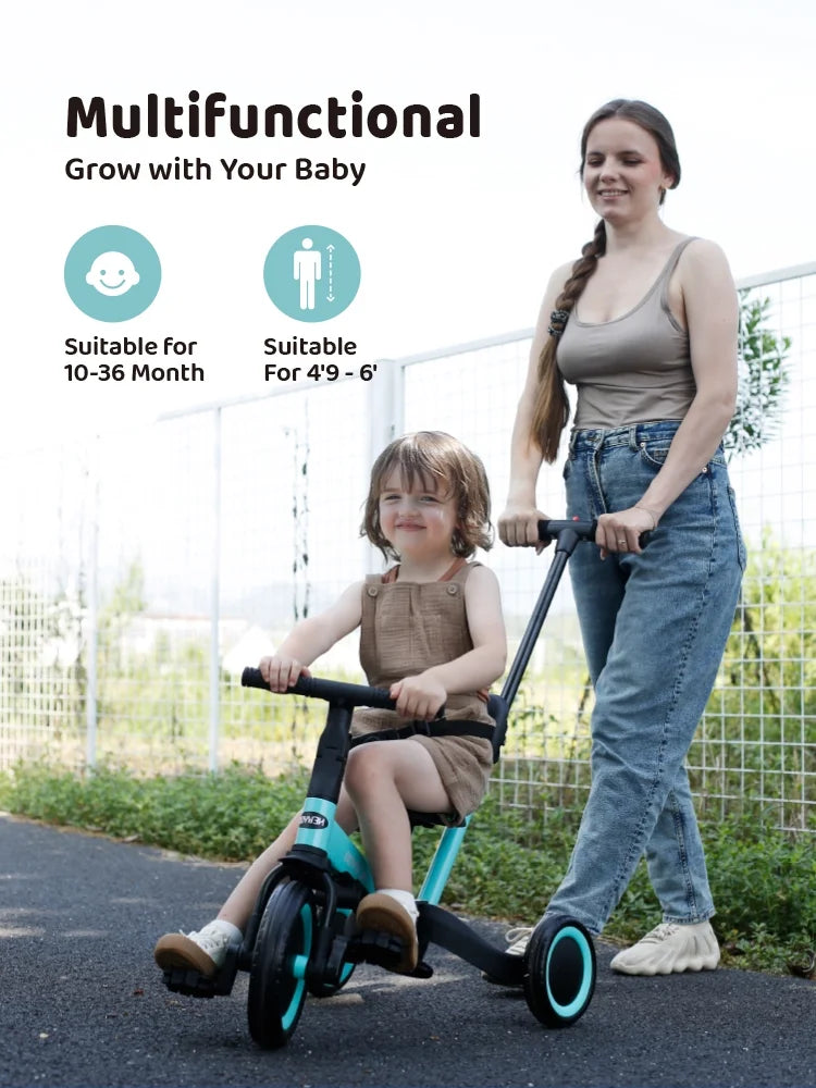 Newyoo TR008 5 - in - 1 Toddler Tricycle with Push Handle, Converts to Balance Bike for 1 - 3 Year Old - Product image 12