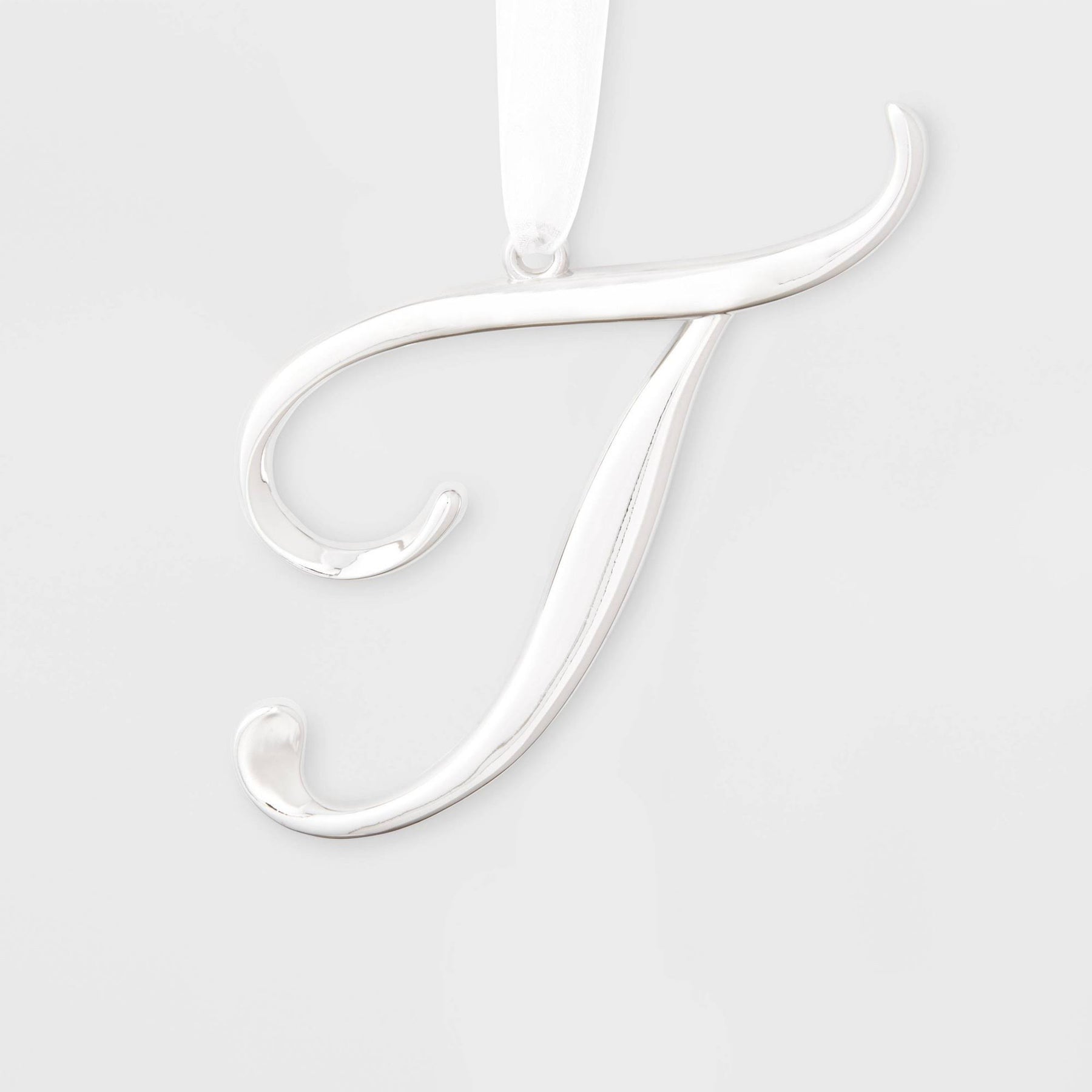 Metal Monogram Christmas Tree Ornament Letter T Silver - Wondershop - Product image 1
