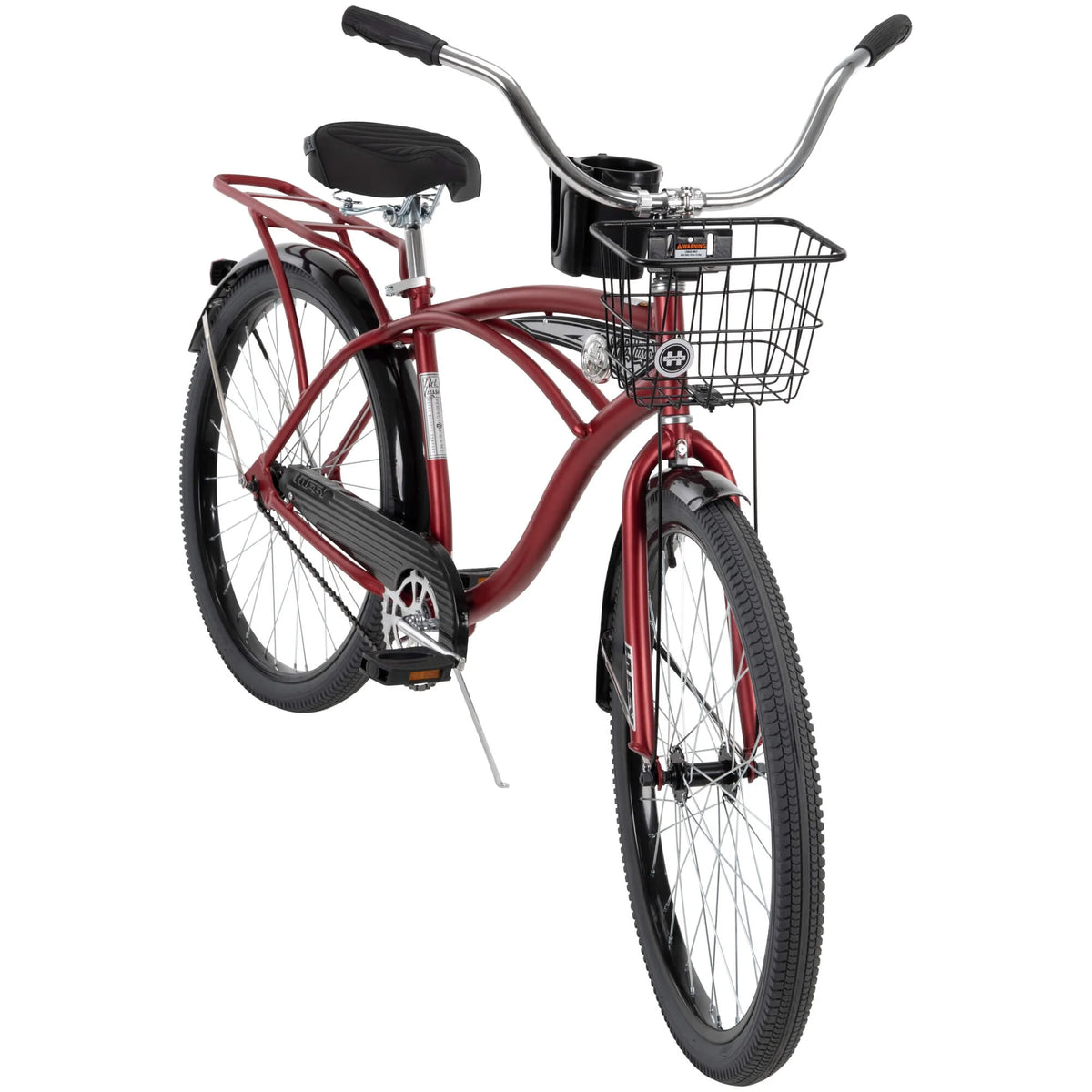 26" Huffy Nel Lusso Beach Cruiser Bike, Basket, Cargo Rack, Red, Ages 12+ - Product image 14