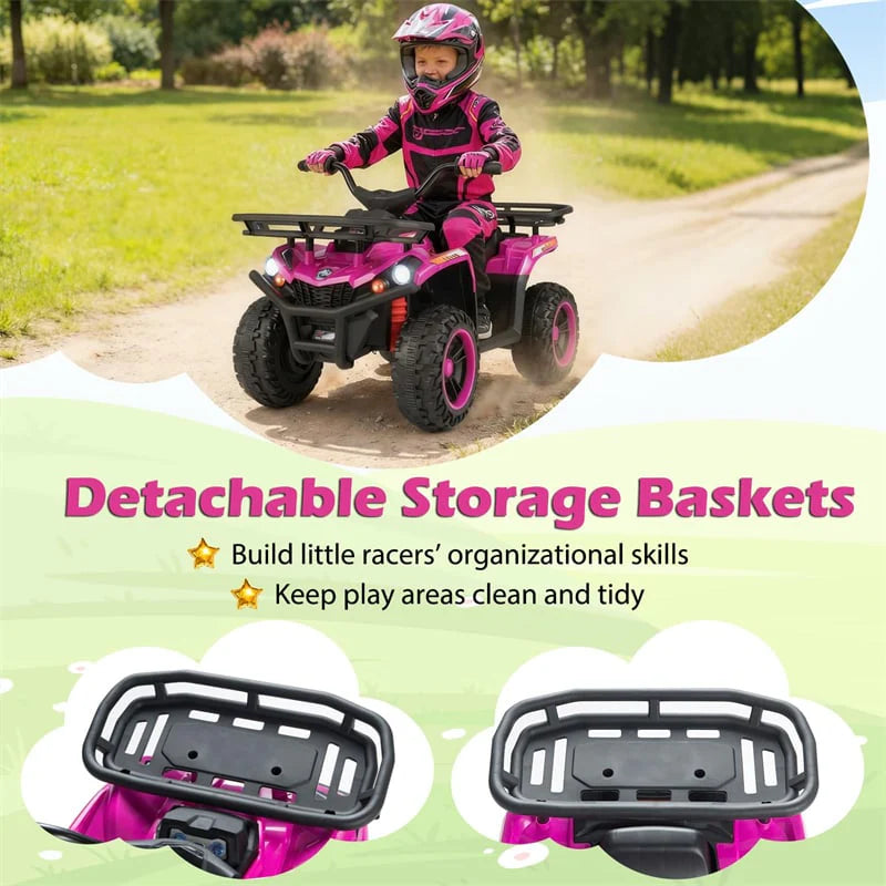 24V Kids ATV Ride On Quad, Electric 4 Wheeler Toy with 5Mph Max Speed, LED Headlights, Music - Product image 14